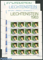Liechtenstein 1983 Mixed Issue 4 M/ss, Mint NH, History - Science - Transport - Europa Hang-on Issues - Int. Communica.. - Ongebruikt