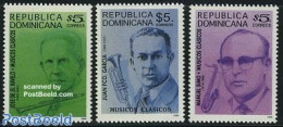 Dominican Republic 1999 Musicians 3v, Mint NH, Performance Art - Music - Muziek