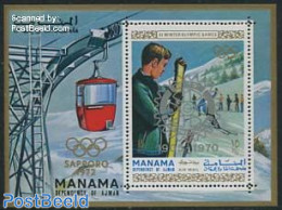Manama 1971 Rotary Int., Overprint S/s, Mint NH, Sport - Transport - Various - Olympic Winter Games - Skiing - Cablewa.. - Skiing
