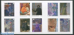 Belgium 2013 Theo Van Rysselberghe 10v S-a In Booklet, Mint NH, Nature - Horses - Stamp Booklets - Art - Modern Art (1.. - Ungebraucht