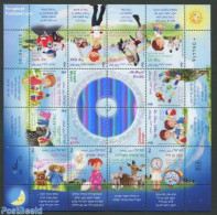 Israel 2013 Children Songs 12v M/s, Mint NH, Nature - Performance Art - Horses - Zebra - Music - Art - Children's Book.. - Unused Stamps (with Tabs)