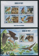 Maldives 2013 Birds Of Prey 2 S/s, Mint NH, Nature - Birds - Birds Of Prey - Owls - Maldives (1965-...)