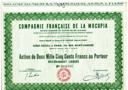 COMPAGNIE FRANCAISE De La MOCUPIA (Venezuela) - Bergbau