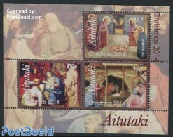 Aitutaki 2014 Christmas S/s, Mint NH, Religion - Christmas - Art - Paintings - Christmas
