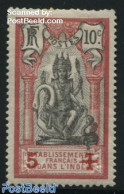 French India 1916 Red Cross 1v, Mint NH, Health - Nature - Red Cross - Birds - Nuovi