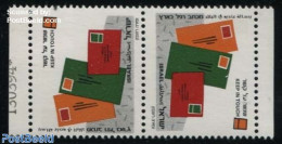 Israel 1991 Greeting Stamps 1v, Tete-beche Pair, Mint NH, Various - Post - Greetings & Wishing Stamps - Ungebraucht (mit Tabs)