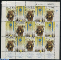 Israel 2003 Yad Vashem Sheet 5x3, Mint NH, Religion - Various - Judaica - Teddy Bears - Unused Stamps (with Tabs)