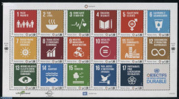 United Nations, Geneva 2016 Sustainable Development Goals 17v M/s, Mint NH, Health - History - Nature - Science - Food.. - Levensmiddelen