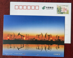 Pump Oil Machine,China 2016 Tianjin Dagang Oilfield Advertising Pre-stamped Card - Oil