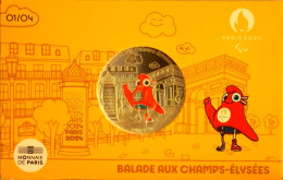 PARIS 2024 - BALADE AUX CHAMPS-ELYSEES - Pièce Colorisée De 50 Euros En Argent 900/1000 - 41mm - 35gr - N°01/4 - SUPERBE - France
