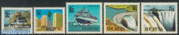 Rhodesia 1973 Definitives 5v, Unused (hinged), Nature - Transport - Water, Dams & Falls - Automobiles - Ships And Boats - Auto's