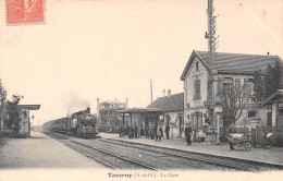 TAVERNY (Val-d'Oise) - La Gare - Arrivée Du Train - Voyagé 1905 (2 Scans) Marcel Frick, 16 Rue D'Ermont à Eaubonne - Taverny