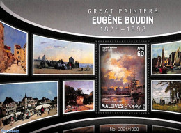 Maldives 2016 Eugène Boudin S/s, Mint NH, Transport - Ships And Boats - Art - Paintings - Boten