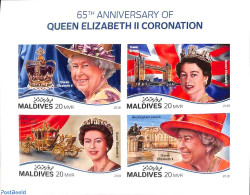 Maldives 2018 Queen Elizabeth II Coronation 4v M/s, Imperforated, Mint NH, History - Kings & Queens (Royalty) - Königshäuser, Adel