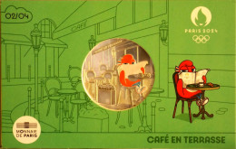 PARIS 2024 - CAFE EN TERRASSE - Pièce Colorisée De 50 Euros En Argent 900/1000 - 41mm - 35gr - N°02/4 - SUPERBE - France