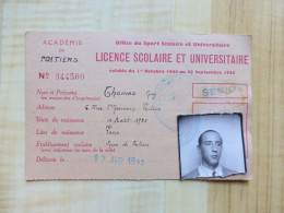 86 POITIERS - LICENCE SCOLAIRE ET UNIVERSITAIRE 1945 - PHOTO D'IDENTITE - SPORT - Collections