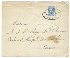 1907 - Enveloppe De TUNJA  Affr. 5 C. Oblit. Cad. Oval  Pour Paris - Colombie