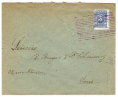 1908 - Enveloppe Affr.  5 C  Oblit. Rouge  ISTMINA Int. Nat. Del Choca  Pour Paris - Colombie