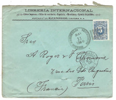 1906 - Enveloppe De Bucaramanga  Affr. 5 Centavos Oblit. Traits Parallèles  Pour Paris + Cad. Maritime - Colombia