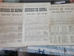 COURSES HIPPIQUES DE BERNAY 1883 /1887 1888 - Programmes