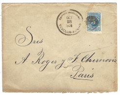 1908 - Enveloppe  De MEDELLIN  Affr. 5 Centavos Oblit.  Cercles Concentriques  Pour Paris - Colombie