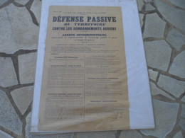 Affiche  Defence Passive Contre Les Bombardement Aerien 90  X 64 Cm - 1914-18