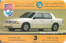 Kuwait - InterKey - Cars, Spirit '94, Remote Mem. 3KD, Used - Koeweit