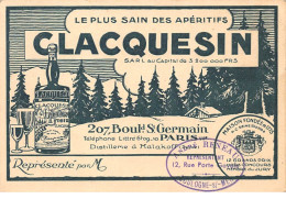 75006 .n° 108798 . Paris .carte Postale Publicitaire .clacquesin Distillerie .13.5X9 Cm . - Cafés, Hotels, Restaurants