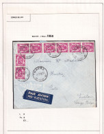 963/40 -- PAR AVION - Enveloppe TP 713 X 8 (dont Bande De 4) WAVRE 1950 Vers LISALA Congo Belge - TARIF 6F - Storia Postale