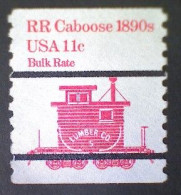 United States, Scott #1905a, Used(o), 1984 Coil, Transportation Series: Caboose Of 1890s, 11¢, Red - Oblitérés