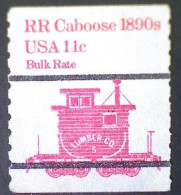 United States, Scott #1905a, Used(o), 1984 Coil, Transportation Series: Caboose Of 1890s, 11¢, Red - Usati