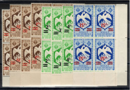 AEF - YV 198 à 205 N** MNH Luxe Complète Série De Londres Surchargé En Blocs De 4 CdF , Cote 60+ Euros - Unused Stamps