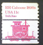 United States, Scott #1905a, Used(o), 1984 Coil, Transportation Series: Caboose Of 1890s, 11¢, Red - Usados