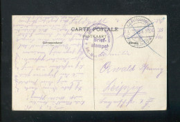 "DEUTSCHES REICH" 1915, AK Per Feldpost Oval- Und Stegstempel "58. Infant. Division" Nach Leipzig (A1092) - Feldpost (postage Free)
