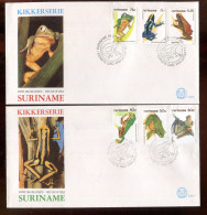 "SURINAME" 1981, Mi. 948-953 "Froschlurche" Auf 2 FDC (A1096) - Suriname