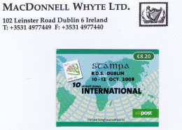 Ireland 2008 Stampa Overprint On Flowers Booklet Sea Aster 82c X 10 Complete Mint - Altri & Non Classificati