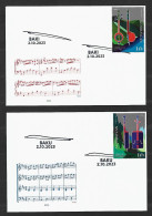 2023 Joint Azerbaijan And Slovakia, SET OF 2 OFFICIAL FDC'S AZERBAIJAN: Music Instruments - Emissions Communes