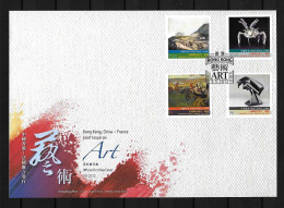 2012 Joint/Commune Hong Kong And France, FDC HONG KONG 4 STAMPS: Art - Emissions Communes