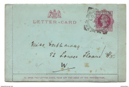 245 - 41 - Entier Postal "letter-card" Envoyé De London 1897 - Postwaardestukken