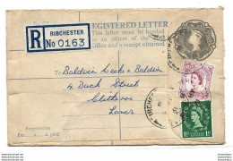 233 - 77 - Entier Postal Recommandé Envoyé De Ribchester - Luftpost & Aerogramme