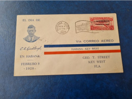 CUBA  PRIMER  DIA  1928   VUELO  DE  LINDBERGH  //  PARFAIT  ETAT  //  1er  CHOIX  // - FDC