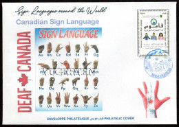 ALGERIA 2019 FDC Sign Language Canada Handicap Deafness Deaf Taubheit Surdité Taub Sordera Alphabet Disabled - Handicaps