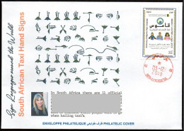 ALGERIA 2019 FDC Sign Language South Africa Handicap Deafness Deaf Taubheit Surdité Taub Sordera Alphabet Disabled - Behinderungen