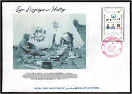 ALGERIA 2019 FDC Sign Language Indian Handicap Deafness Deaf Taubheit Surdité Taub Sordera Alphabet Disabled - Behinderungen