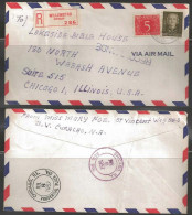 Curacao, 1957 Registered Letter Willemstad To Chicago (Jul 6 & 8) USA - Niederländische Antillen, Curaçao, Aruba