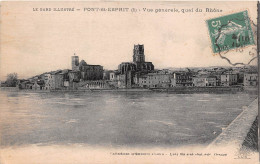 PONT ST ESPRIT Vue Generale Quai Du Rhone 23(scan Recto-verso) MA470 - Pont-Saint-Esprit