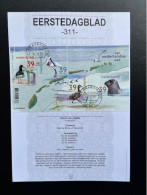 NETHERLANDS 2003 FIRST DAY CARD ESTUARY NEDERLAND EDB IMPORTA 311 EERSTEDAGBLAD BIRDS SEALS - Cartas & Documentos