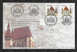 2011 Joint Romania And Germany, OFFICIAL MIXED FDC WITH 2 STAMPS: Fortified Church Biertan - Emissions Communes