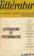 Littérature N°3 Octobre 1971 - Littérature Et Psychanalyse - Lituraterre, Jacques Lacan - La Stratégie Du Langage, Cathe - Altre Riviste