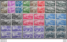 1948 Italia Risorgimento 13v. Bl4 MNH Sassone N. 580/91+E - Andere & Zonder Classificatie